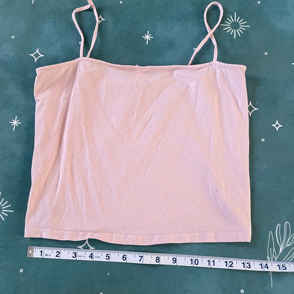 Pink Fitted Crop Camisole Tank Top